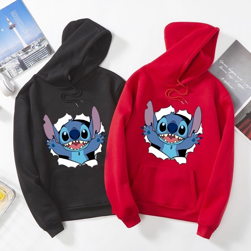 Blusa Moletom Canguru Lilo Stitch Desenho Feminino e masculino Capuz ...
