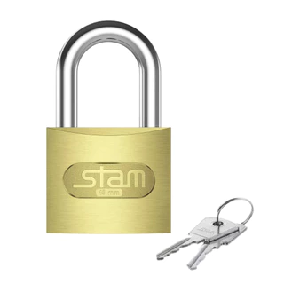 Cadeado Pequeno Clássico 45mm Stam Zamac E-coat Latão Maciço Dourado 2 Chaves Portão Bicicleta Armário