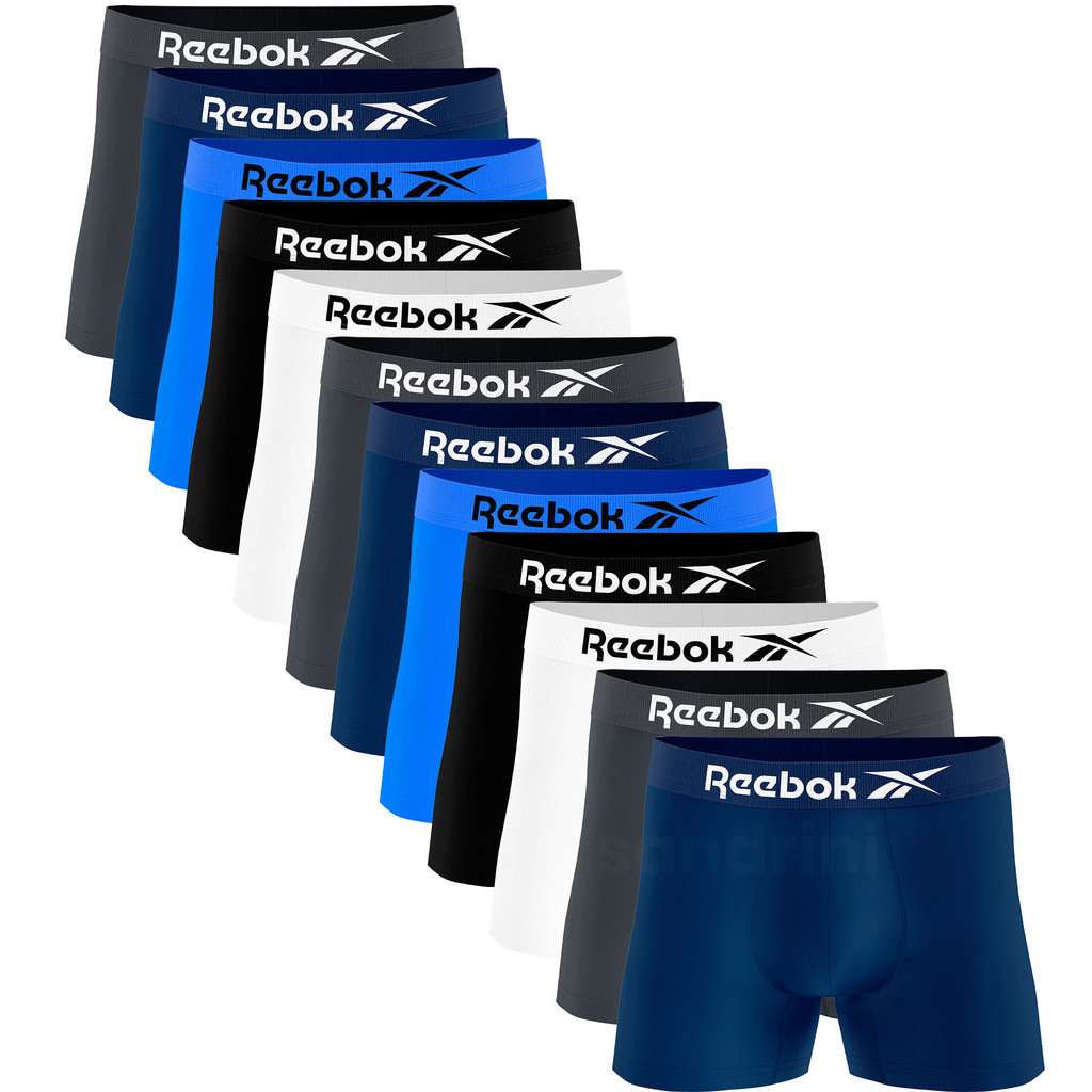 Kit 12 Cuecas Boxer Sem Costura Masculina Adulto Microfibra Reebok Original - Promoção Sandrini