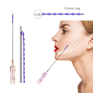 Coréia Uverla Fio de Pdo PCL Rosca CONS COG Espinha de Peixe L Ponta 18G 100MM Para Lifting Facial 20pcs
