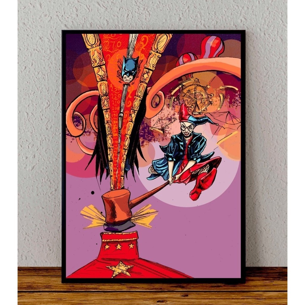 Quadro Poster Decorativos Harley Queen Batman Dc Comics 32x24 Cm Animes ...