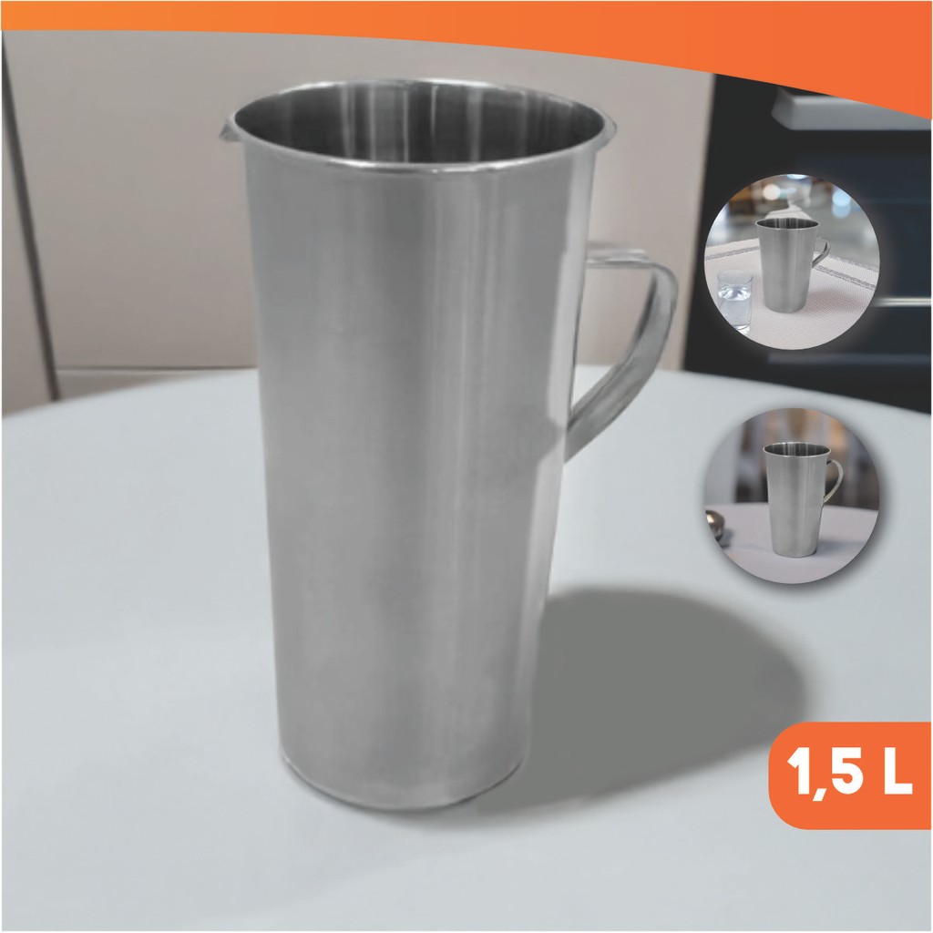 Jarra Inox 1,5 L Bebidas Agua Gelo Proffisional | Shopee Brasil
