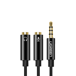 Cabo Divisor Áudio Ugreen 3.5mm Macho para 2 Mini Jack 3.5 Fêmea 20cm