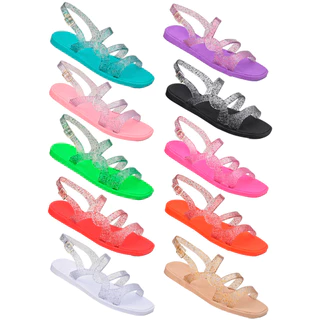 Sandália Feminina Papete Percata Birken Brilho Glitter Rasteirinha
