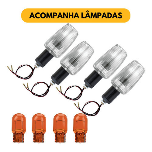Kit 4 Piscas Seta Universal Titan Fan 125/150 - 2000 A 2008 Cristal