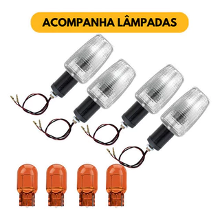 Kit 4 Piscas Seta Universal Titan Fan 125/150 - 2000 A 2008 Cristal