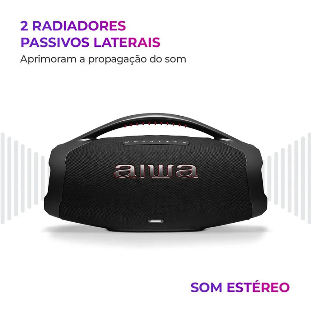 Caixa de Som AIWA Boombox Plus Bluetooth IP66 AWS-BBS-01B AIWA - 3
