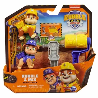2 Bonecos Rubble e Mix - Patrulha Canina Rubble & Crew