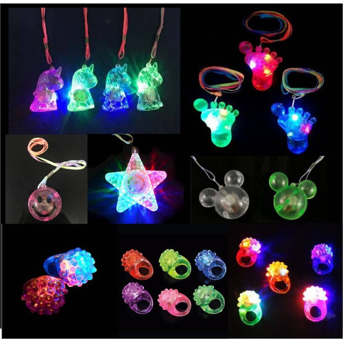 Colar e Anel Pisca Pisca Colorido Sortidos