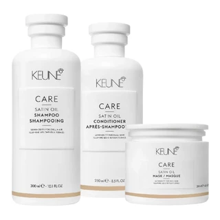 Kit Keune Satin Oil Shampoo 300ml, Condicionador 250ml, Máscara 200ml