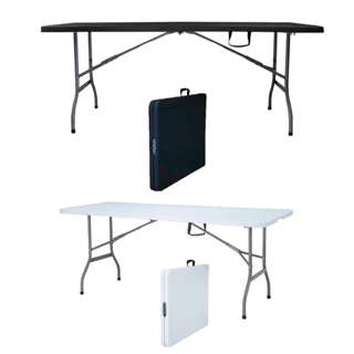 Mesa Dobrável Robust 1.8m Nautika Suporta 100kg Preta ou Branca