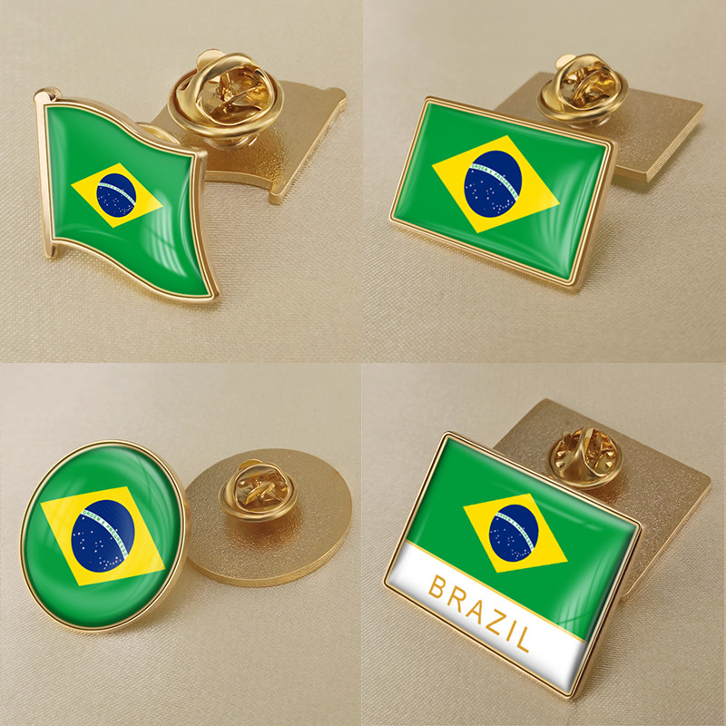 Emblema da bandeira do Brasil High-end Broche Emblema De Luxo Comum ...