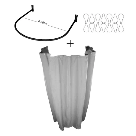 Kit Provador Cortina e Arco 90x90 Para Loja De Roupas