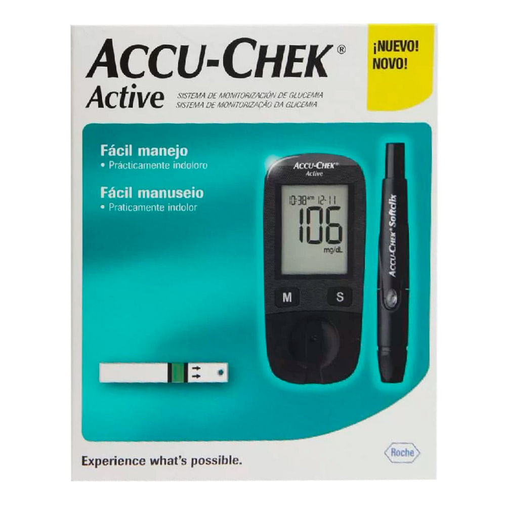 Aparelho De Glicemia Accu-Chek Active Kit 1 Monitor + 10 Tiras Active ...