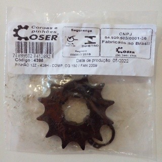 Pinhão 12 Dentes XTZ125 / YBR125 / Titan 00-08 / CG 84-99 / XLR125