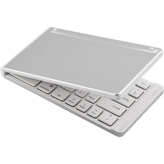 Teclado sem fio, branco portátil dobrável tamanho pequeno sem atraso teclado bluetooth sem fio para laptop
