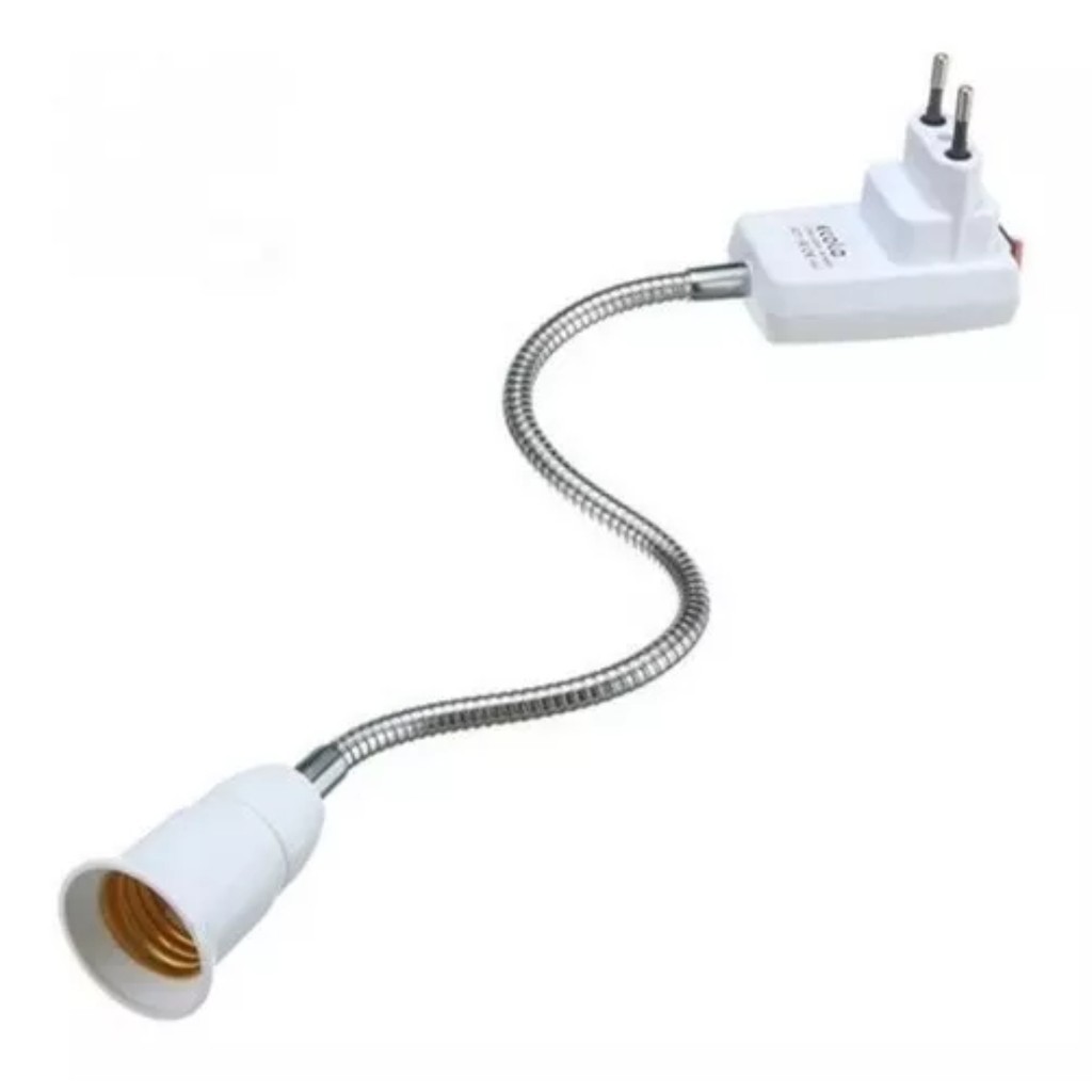 Soquete 60cm para Lampada Haste Flexível E27 Adaptador Bivolt Tomada Bestfer BFH2311