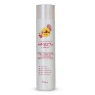 Condicionador para os cabelos Natural e Vegano Força crescimento e hidratação de Rambutan e Biotina 300ml Piatan sem parabenos silicones e petrolatos