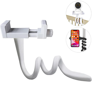 Suporte Universal Para Monitor De Bebê Câmera De Silicone Flexível Branco Longo , Ideal IP Com Furo Montagem De Berço Sem