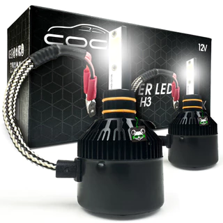 Kit Par Lâmpada Super Led Code 3900 Lúmens 6000K Encaixe H3