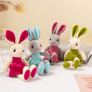 Saia de Orelha Longa Pés Pendurados Coelho Porta-Chaves Bonecas Porta-Chaves Bonecas Pingente Decoração de Brinquedos de Pelúcia para Crianças
