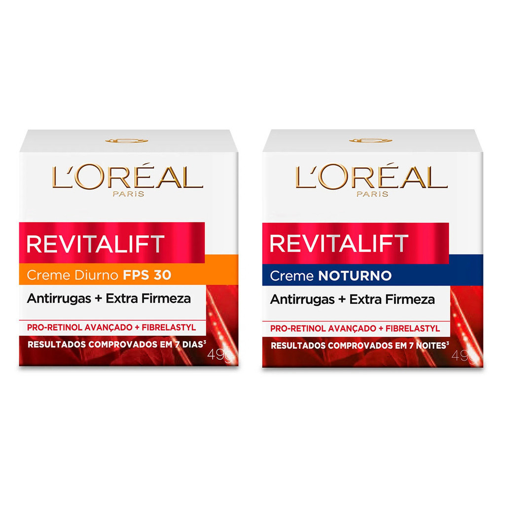 KIT REVITALIFT ANTIRRUGAS DIURNO FPS30 + NOTURNO LORÉAL PARIS