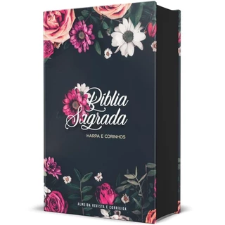 Bíblia RC Econômica Letra Gigante Capa Dura Com Harpa E Corinhos Flores Pink