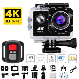 Câmera de ação 4K Ultra HD WiFi 30 metros à prova d'água com controle remoto em Oferta na Shopee