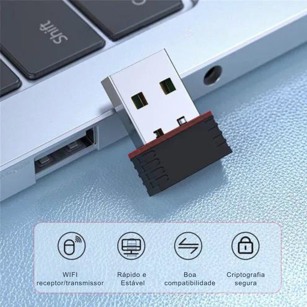 Adaptador Wireless USB Bluetooth para PC sem Fio e Laptop