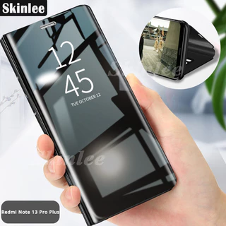 Flip New Design Case Para Redmi Note 13 Pro Plus Estojo Espelho Inteligente Transparente Tampa Traseira
