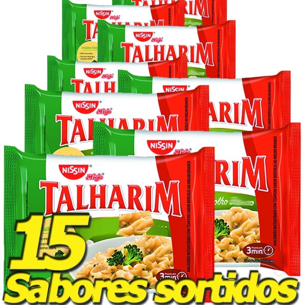 Talharim Nissin Lamen Miojo 15 Unidades Sabores Sortidos Molho Pesto ...