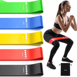 Kit 5 Faixas Elásticas de Resistência para Yoga, Pilates e Treino de Academia - Entrega Rápida