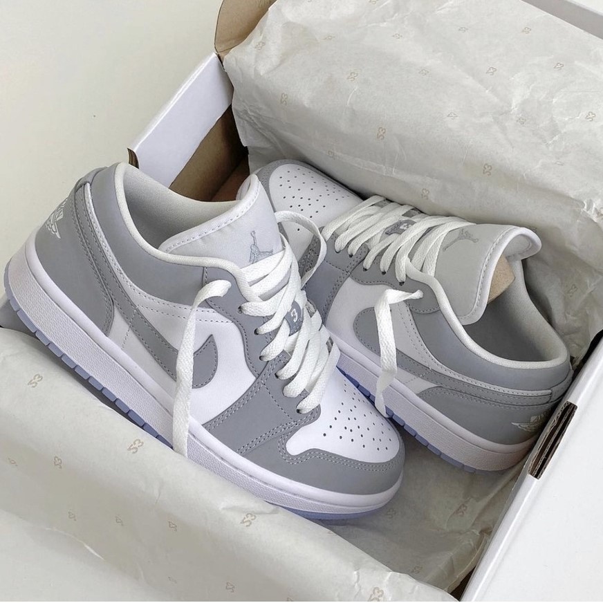 Tênis Níìke Jd Low Jordan 1 Cano Baixo Diversas Cores Pro Coast (Cinza/Branco) Envio Imediato