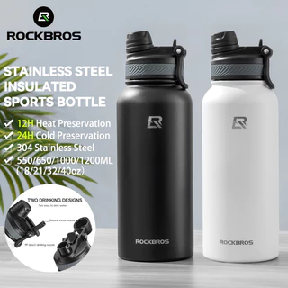 ROCKBROS Tumbler Isolado A Vácuo Para Água Quente E Fria 304 Garrafa Dupla De Potável De Aço Inoxidável 18/21/32/40oz Com Palha