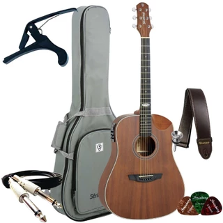 Kit Violão Strinberg Folk Elétrico SD201HC Half Cutaway + Acessórios
