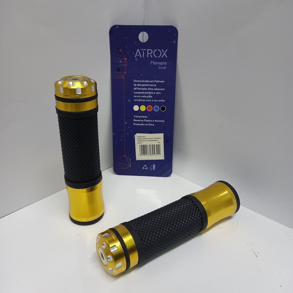 Manopla Moto Colorido Atrox Esportiva Zx 375-2 ( Dourado / Preto