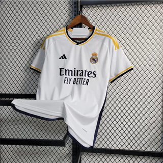 CAMISA DE TIME REAL MADRID BRANCO OURO 2024