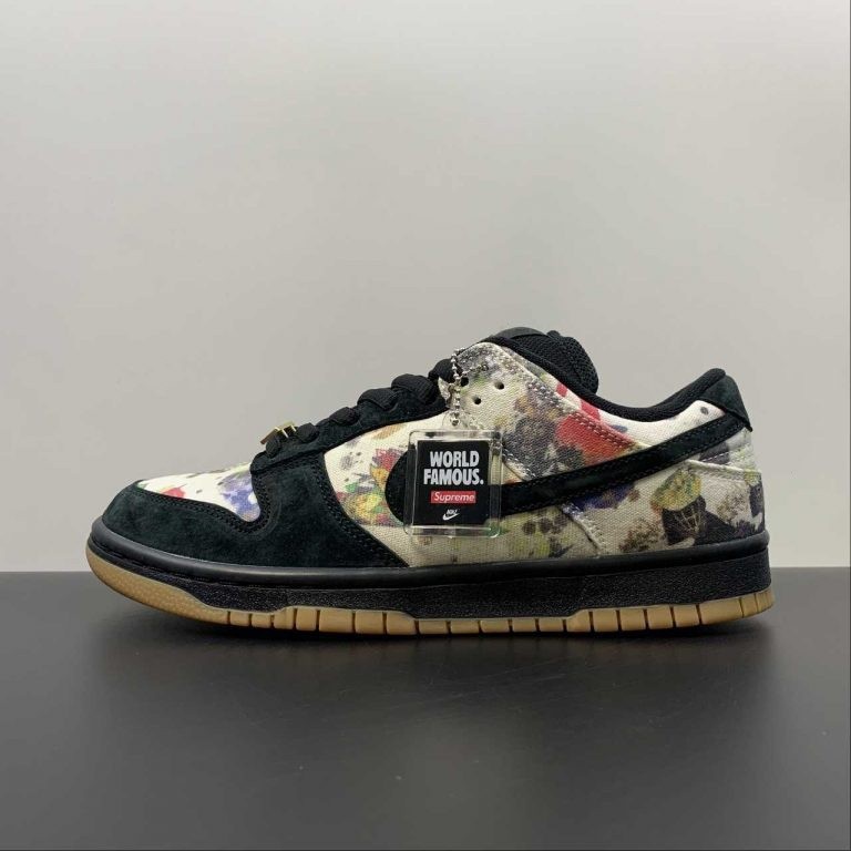 Supreme X NK SB Dunk Low Rammellzee Preto Multi-Color FD8778-001