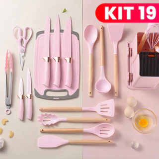 Conjunto De Talheres Panelas Utensílios De Cozinha 19 Peças De Silicone