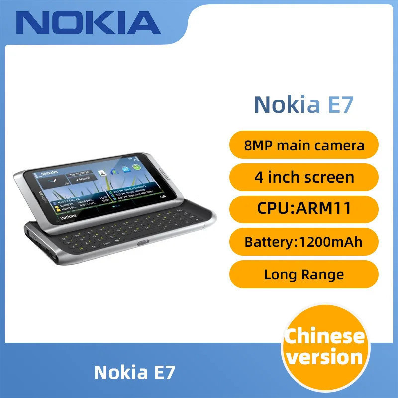 Nokia E7 3G phone CPU ARM11 Capacidade Da Bateria 1200mAh Telefone Usado I4RA