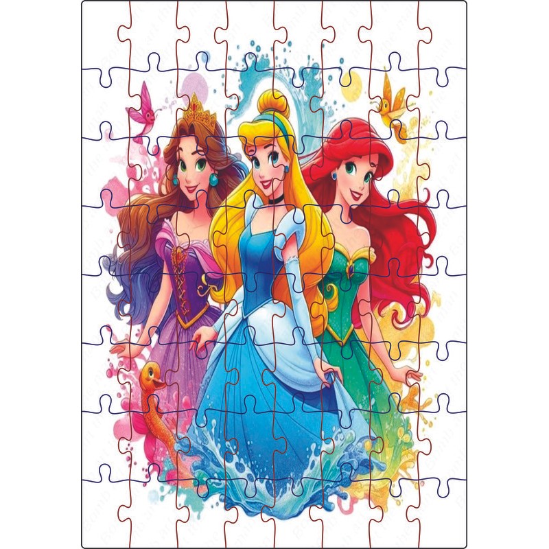 Jogo Quebra-Cabeça Jogo Princesas 64 Pçs MDF 18x26 | Shopee Brasil