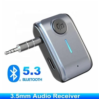 Adaptador Bluetooth 5.3 Receptor Para Carro Jacks AUX De 3,5mm Alto-Falantes De Mãos-Livres De Música De Áudio