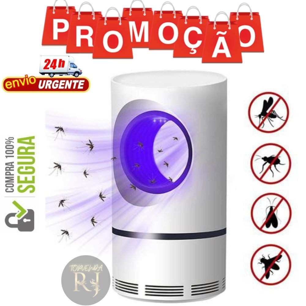 Mosquiteiro Elétrico USB LED Repelente Armadilha Mata Mosquito Moscas Luminária Killer