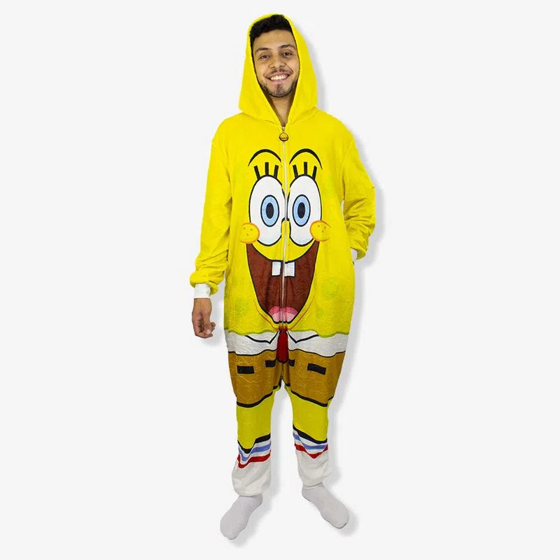 Pijama Bob Esponja Masculino Kit Casal Pijamas De Verão Bob