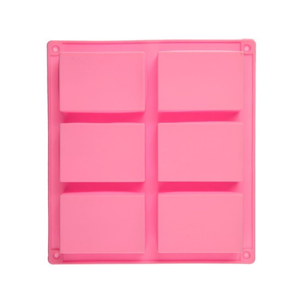 Molde Silicone Retangular 6 Cavidades p Sabonete Artesanal (23,5 x 21,2cm)