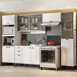 Armário de Cozinha Completa Lótus Master Carraro Branco