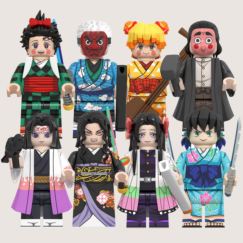 Anime Agatsua Zenitsu Hashibira Inosuke Kamado Mini Blocos Plásticos Para Brinquedos Infantis WM6162