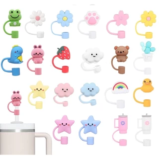 Tampa De Palha De 10mm Compatível Com 30 & 40 Oz Tumbler , Cute Silicone , Protetores , Macia Para Picaretas