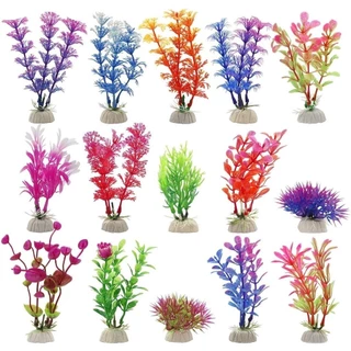 Planta Plástica Artificial Colorida Aquário 18 Cm (É mais favorável comprar os pacotes)