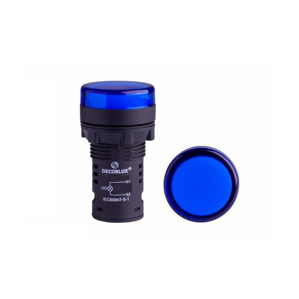 Botão Sinalizador LED 22mm 220V Azul Decorlux | Shopee Brasil